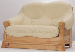 canap en cuir vert chaise en bois modle 3D de la fin