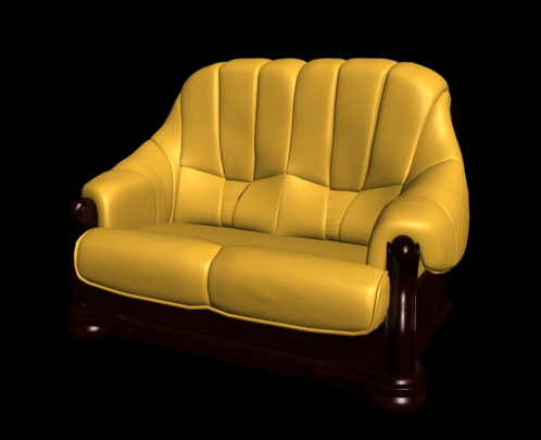 Vintage Sofa Jaune Double
