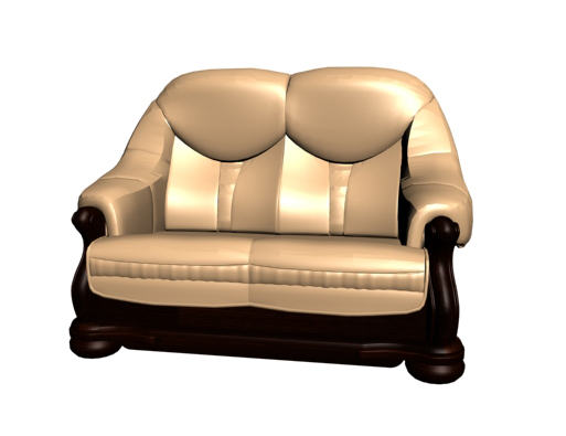 Chaise rtro en bois dor modle 3D de canap
