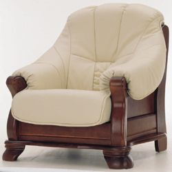 De style europen fauteuil en cuir modle 3D de la fin du bois blanc