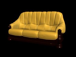 Vintage Sofa modle 3D du peuple jaune