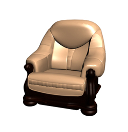 Chaise rtro en bois dor modle 3D de Fauteuil