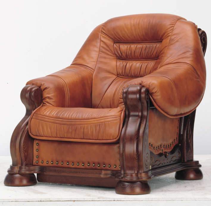 Continental sculpt fin fauteuil en bois en cuir modles 3D (y compris le matriel)
