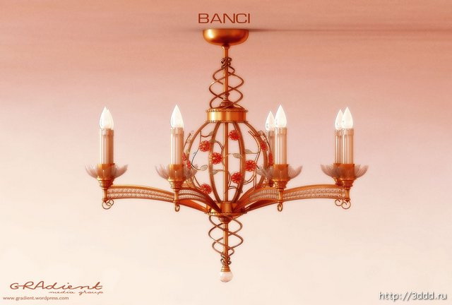 Europenne chandelier bougie de fer 3D de base du modle
