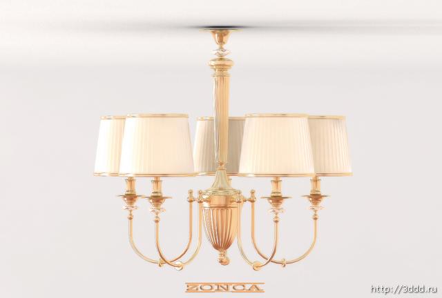 Modle 3D du lustre mtallique classique europen (y compris le matriel)
