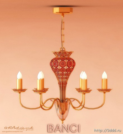 Quatre modle 3D du lustre bougie de fer