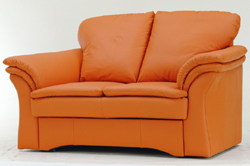 Canap en tissu doux orange modle 3D de la double