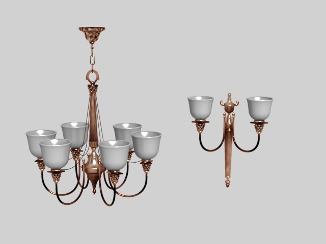 Modle 3D de fer lustre en cramique
