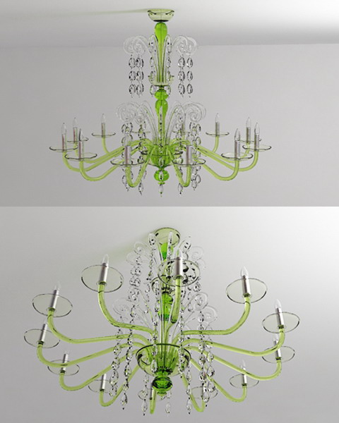 Modle 3D du lustre en cristal vert
