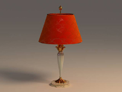 Modle 3D de rouge Lampe de table en verre