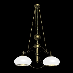 Maquette 3D du lustre de verre mtallique
