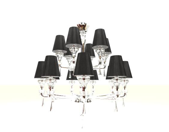 Modle 3D de lustres en verre de cristal (y compris le matriel)
