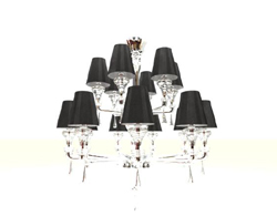 Modle 3D de lustres en verre de cristal (y compris le matriel)