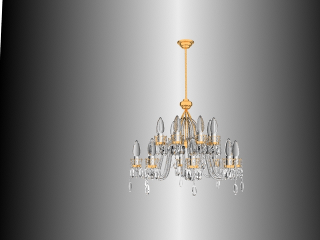 Crystal chandelier bougie modle 3D (y compris le matriel)
