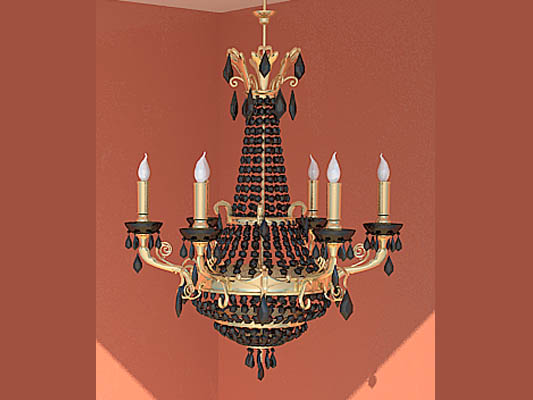Modle 3D du lustre bougie espar noire (y compris le matriel)
