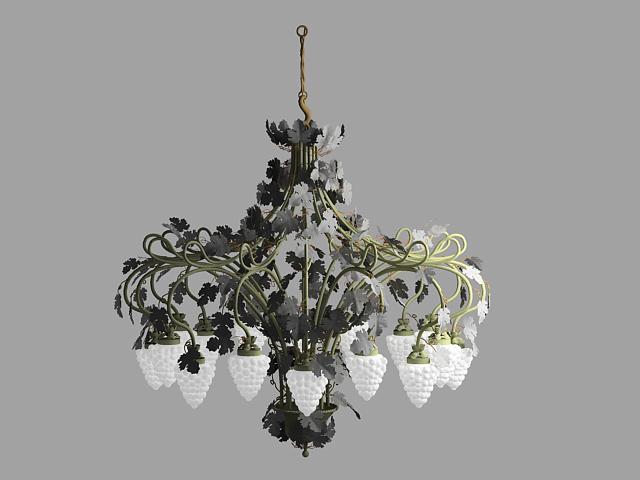 Modle 3D de raisins de style chandelier (y compris le matriel)

