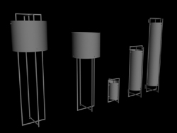Modle 3D des cinq lampadaires  domicile (y compris le matriel)