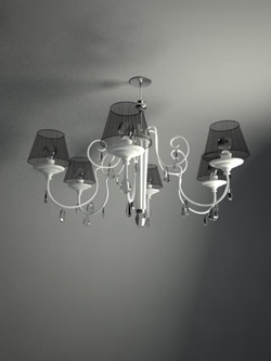 Europenne cristal blanc pendentif chandelier modles 3D (y compris le matriel)