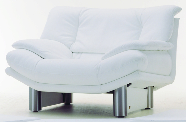 Soft sofa de tissu blanc seul individu modles 3D

