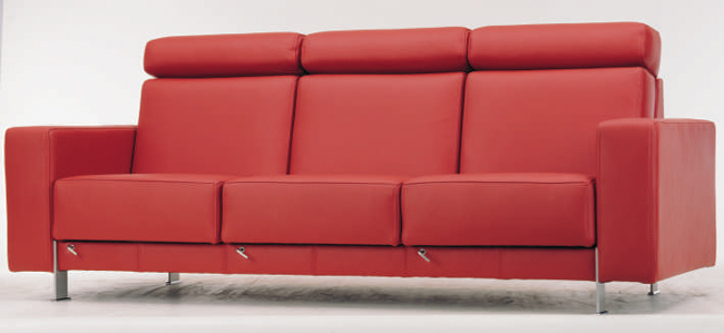 Canap en cuir rouge modle 3D de
