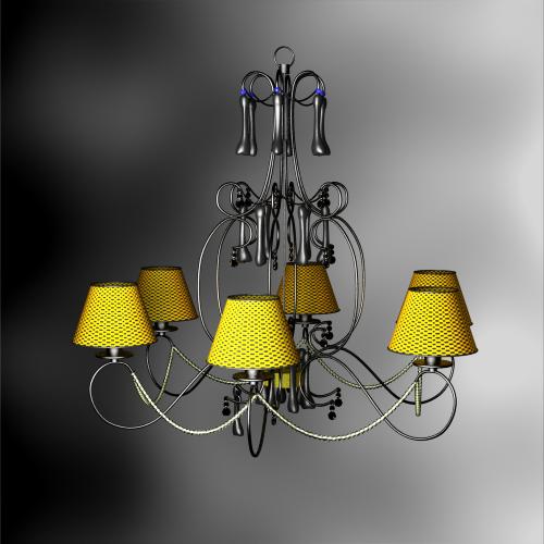 Modle 3D du lustre rustique armure
