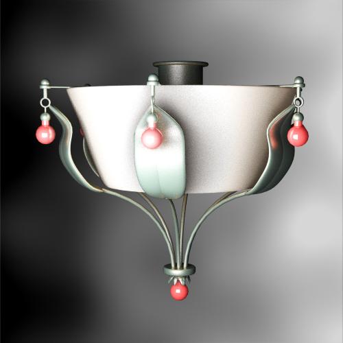 Rustique porcelaine lampe lustre modle 3D du bac
