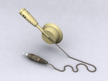 Modle 3D de l'oreillette est livre avec microphone
