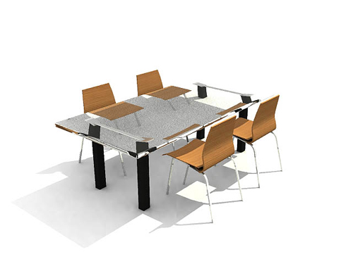 Modle 3D de la solennelle d'affaires  manger

