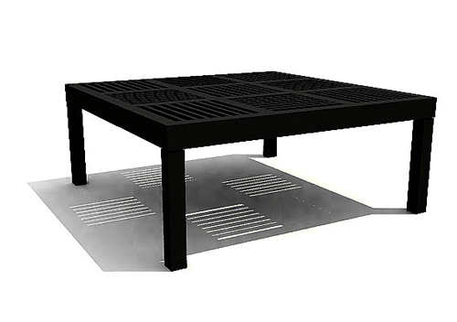 Modle 3D d'une table basse en bois noir carr
