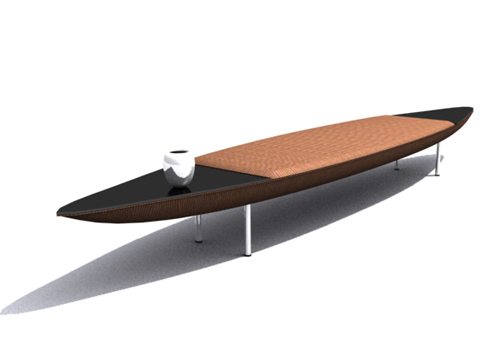 Modle 3D de la table de bateaux en bois de type
