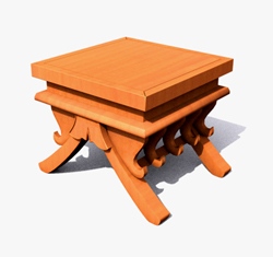 En bois massif table basse carre modle 3D de l