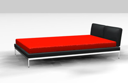 Modle 3D de Deep noir lit rouge
