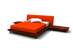 Modle 3D de bois tissu de lit double base