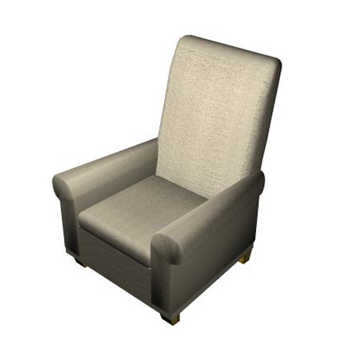 Traditionnel tissu Fauteuil modle 3D
