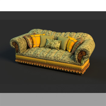 Russie canap style modle 3D de personnes

