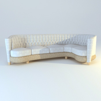 Modle 3D du tissu de sofa sur le public
