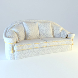 Canap Continental modle 3D du tissu mou sur