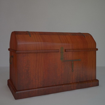 De style europen du bois boîte de rangement modle 3D Retro
