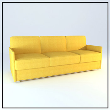 Un chiffon doux art sofa jaune modles 3D
