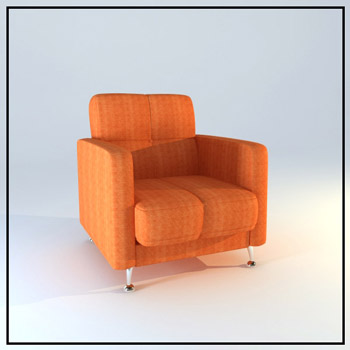 Transat en tissu orange unique modle 3D
