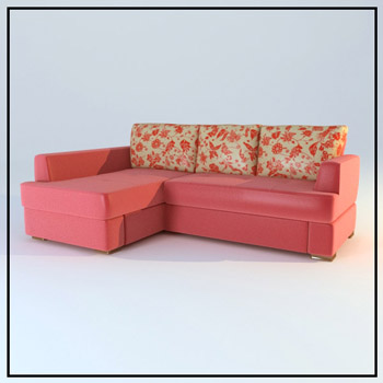 Chaud et doux canap tissu rose modle 3D
