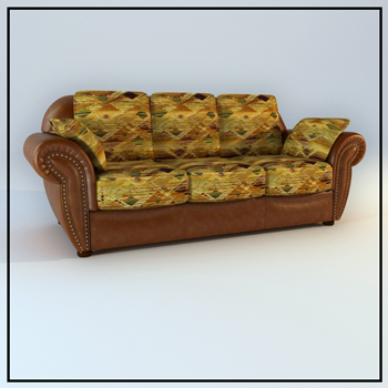 Dcoratif canap en cuir rtro modle 3D de
