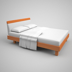 Simple modle 3D de matelas Simmons lit en bois