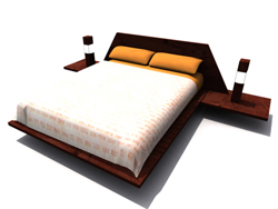 Moderne et lgant lit traditionnel en bois  double solides