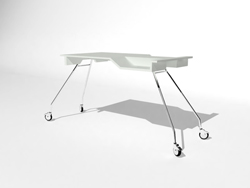 De style europen petit carr blanc avec une table de roue de dfilement  long