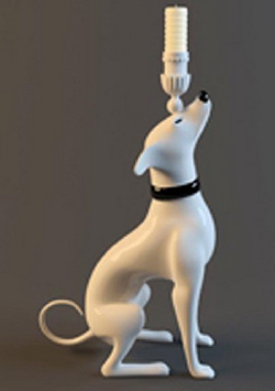Chandelier chien blanc
