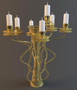Bougie Gold sculpture en mtal