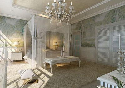 chambre  coucher de style europen blanc