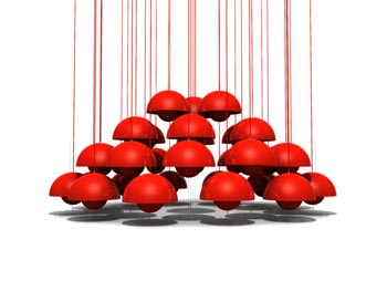 Combinaison de lustre rouge sphrique