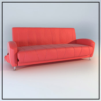 Canap en cuir rouge